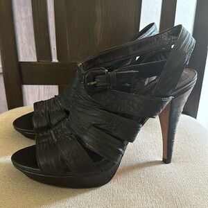 Jessica Bennett Women’s Wrap High Heels Dark Brown Size 9
